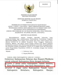 Serius Tangani Wabah Covid 19, Pemkab Turun Level 3 PPKM Menjadi Level 2