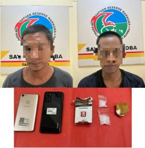 Polres Tanbu Bekuk Dua Pelaku Penjual Sabu, Beserta Barang Bukti Seberat 7,39 Gram
