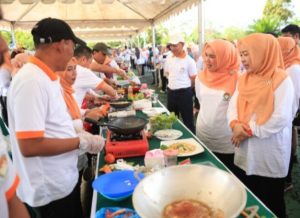 Meriahkan HUT Ke 23, DWP Pemkab Tanbu Gelar Berbagai Lomba Masak Antar SKPD