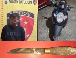 Polsek Batulicin Amankan Pria Bawa Pisau Belati Ilegal Saat Patroli Ops Sikat Intan 2025